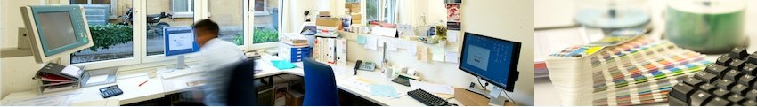 Arbeitsplatz der Druckvorstufe